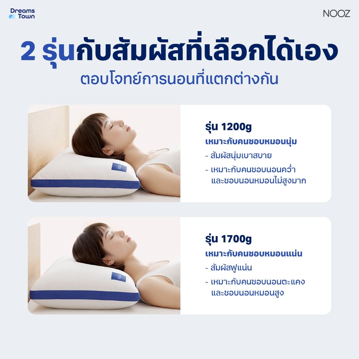 หมอนสุขภาพ NOOZ DREAMY PILLOW 1200G_4